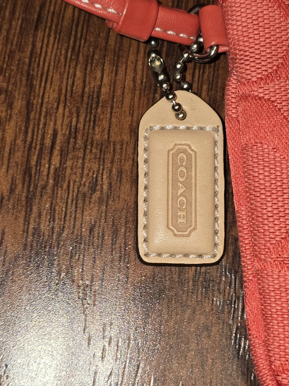 Coach Orange Signature Jacquard Wristlet